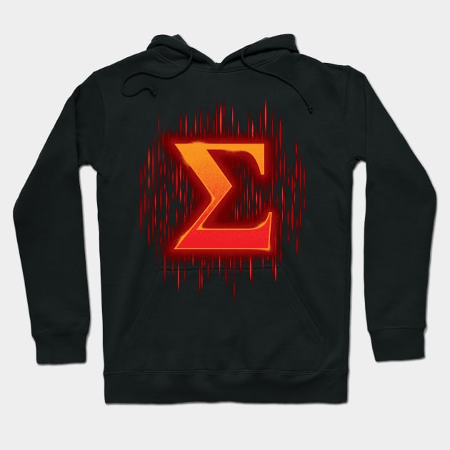 Greek Sigma - Orangey Red Hoodie by DCLawrenceUK